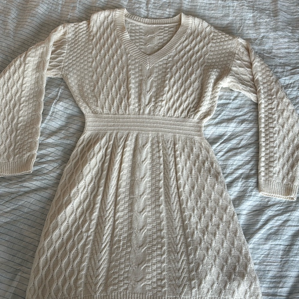Cable Knit Sweater Dress